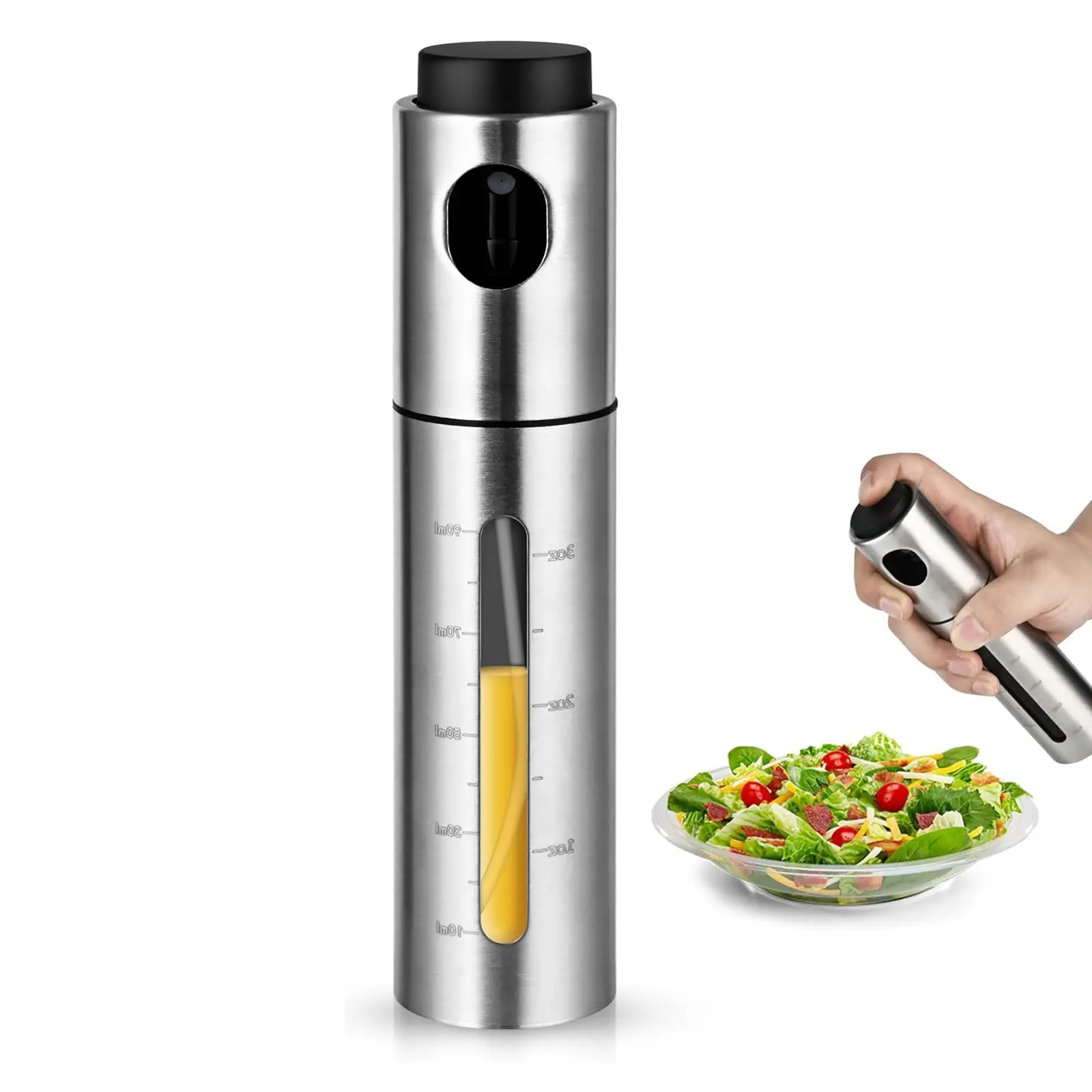 Stainless Steel Oil Sprayer and Mister, Silver