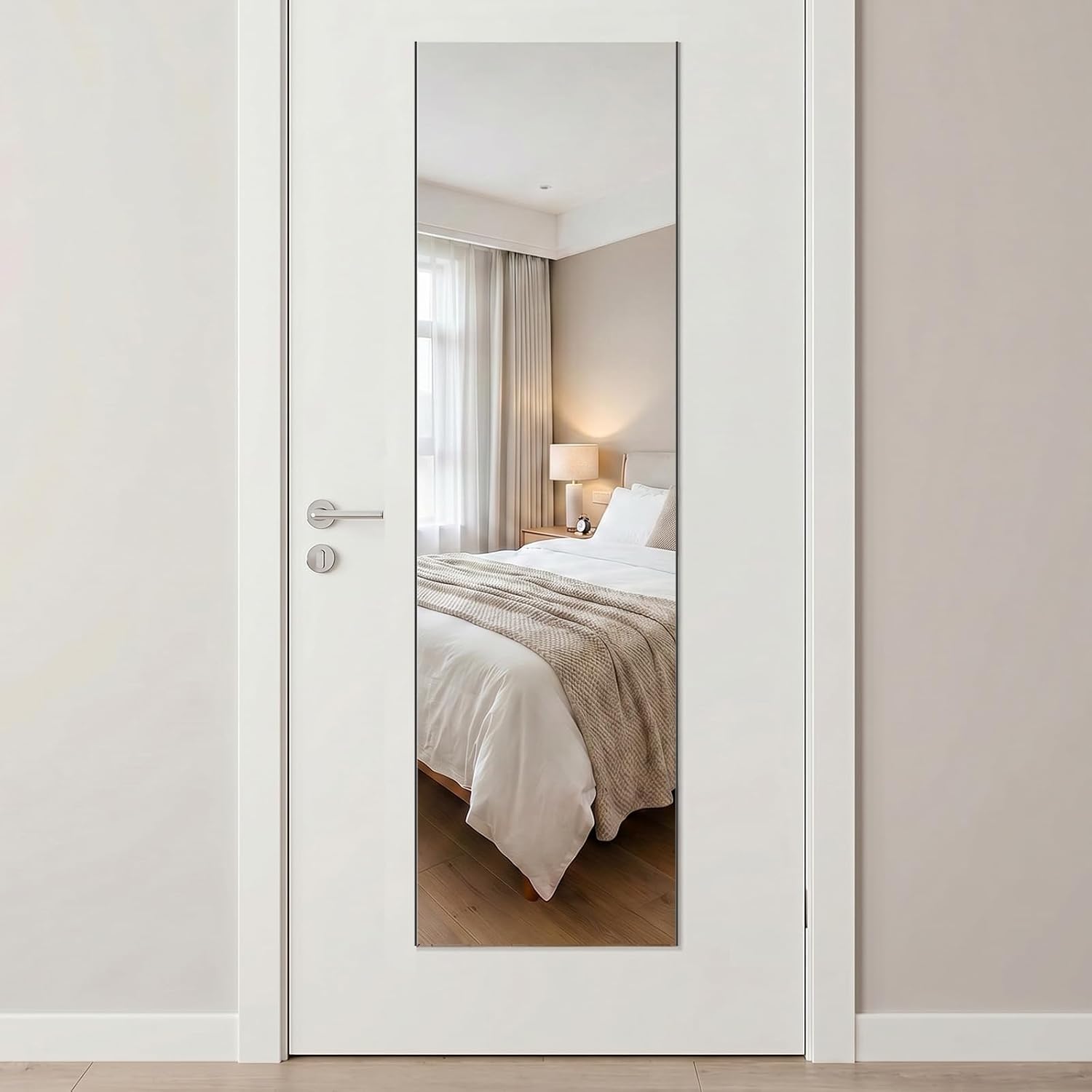 Brisafe Framed Peel and Stick Full Length Mirror, 16" x 47"