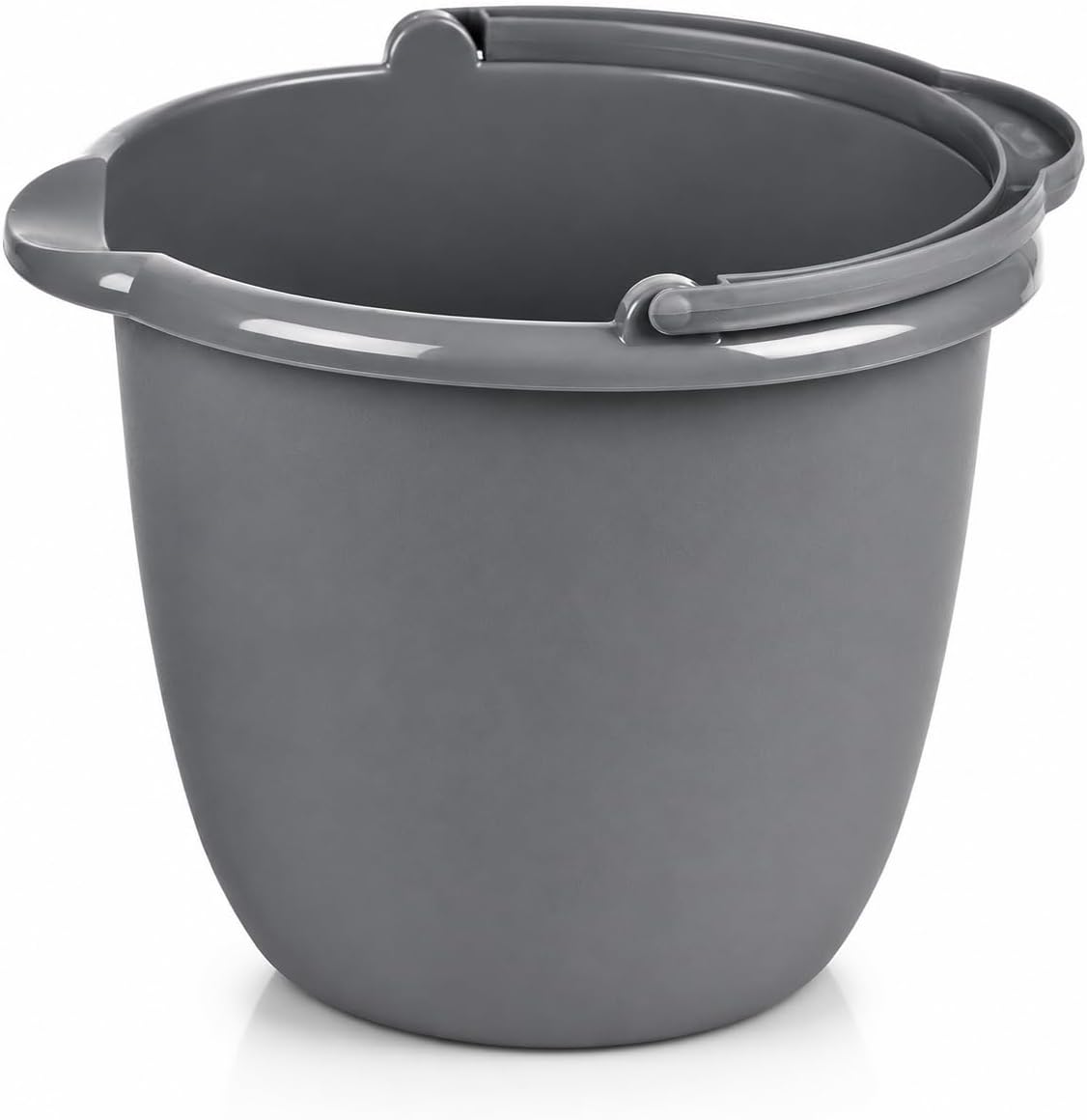 10 Qt Plastic Utility Bucket with Pour Spout, Gray