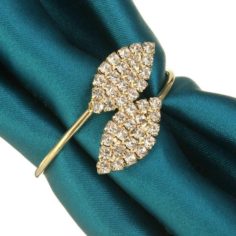 Gold Leaf Napkin Rings, Set of 12