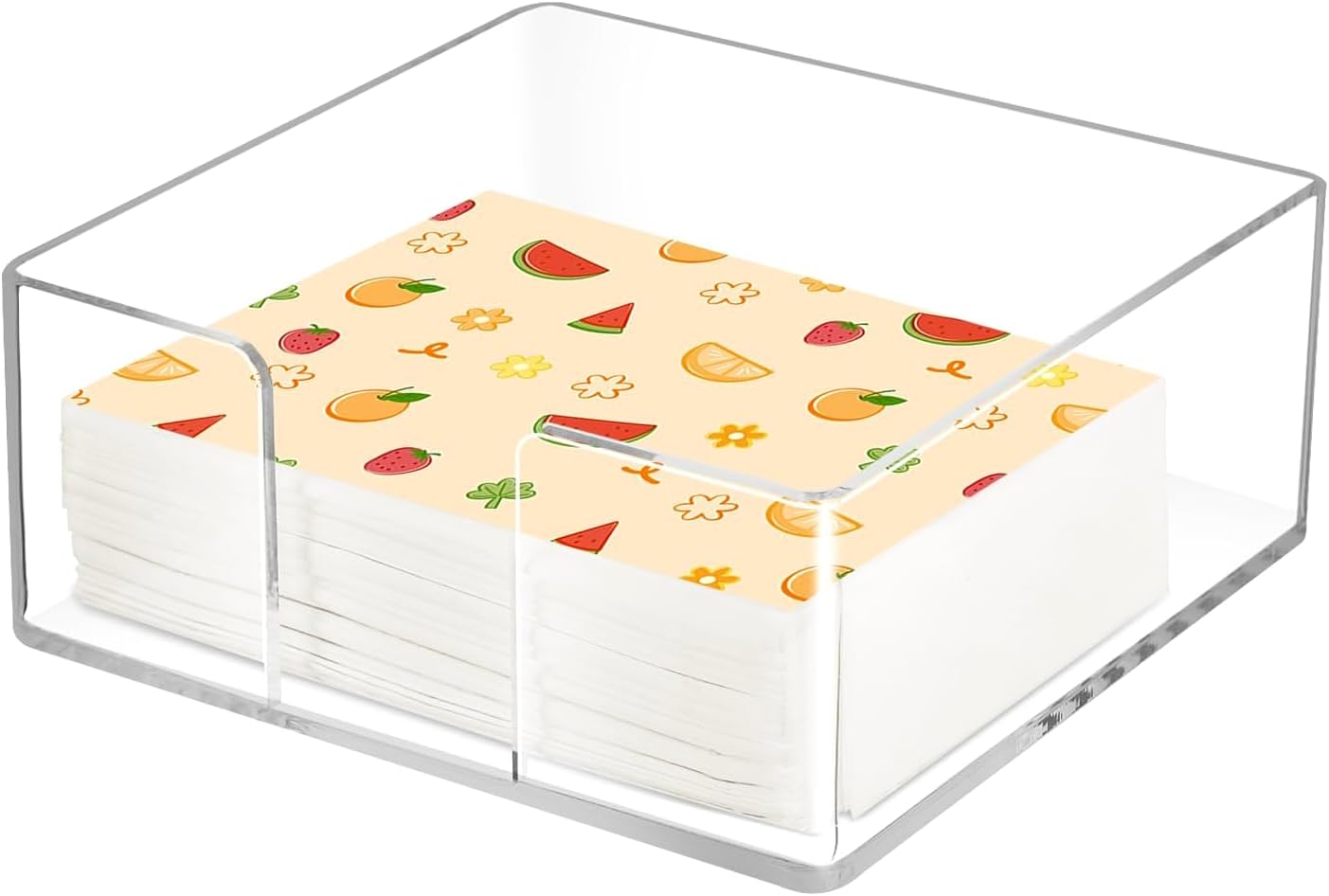 Acrylic Napkin Holder, Clear Square Cocktail Napkin Holder / Lucite Tray