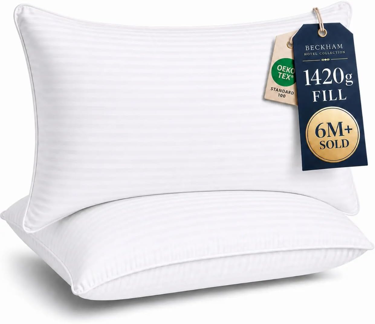 Beckham Hotel Collection King Bed Pillows, Set of 2, Down Alternative