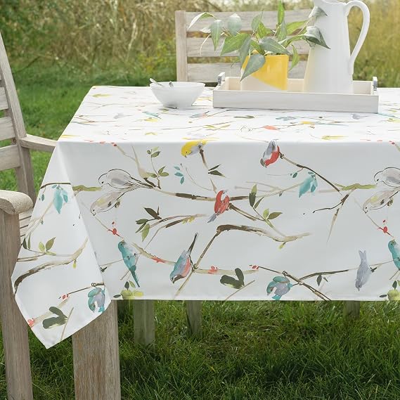 Benson Mills Spillproof Spring/Summer Durable Heavyweight Fabric Indoor Outdoor Tablecloth, Washable Table Cloth for Rectangle Tables, Picnic/Patio Table Covers (60" x 84" Rectangular, Menagerie)