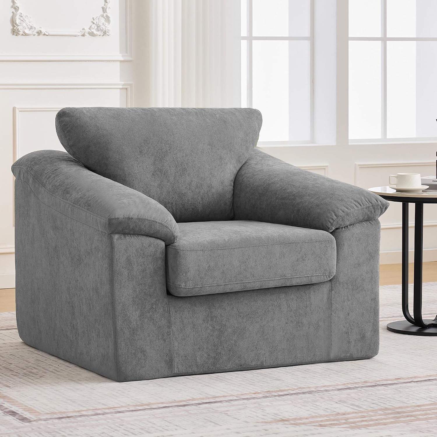 Boneless Single Sofa Chair, Modern Cloud Accent Chair, Comfy Deep Seat Couch for Living Room, Bedroom,…