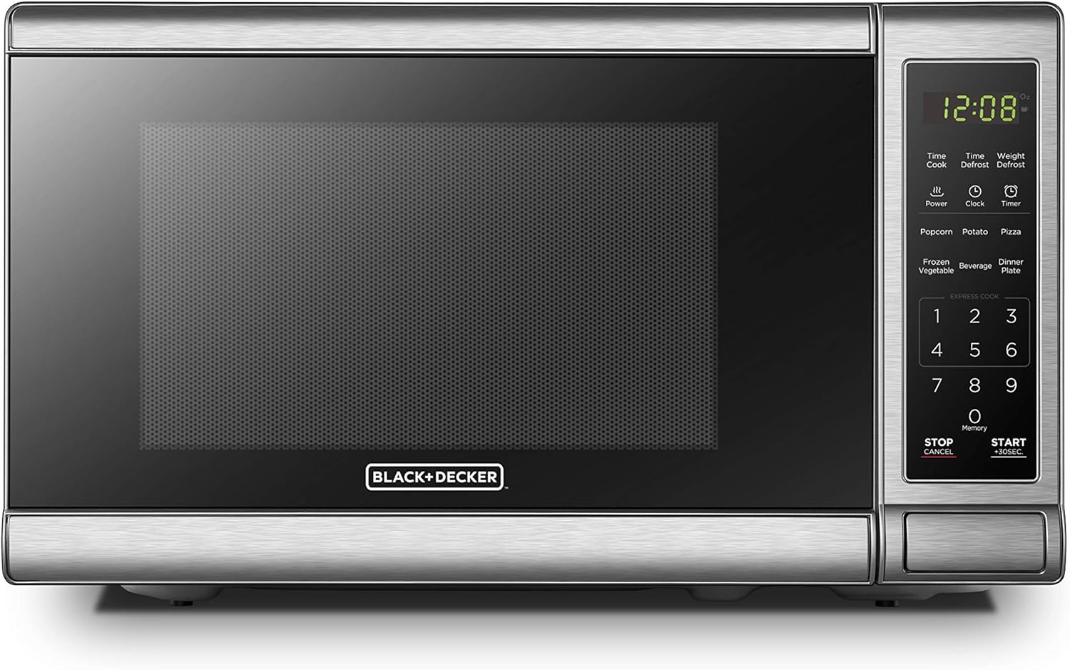 BLACK+DECKER EM720CB7 Digital Microwave Oven with Turntable Push-Button Door, Child Safety Lock, 700W,…