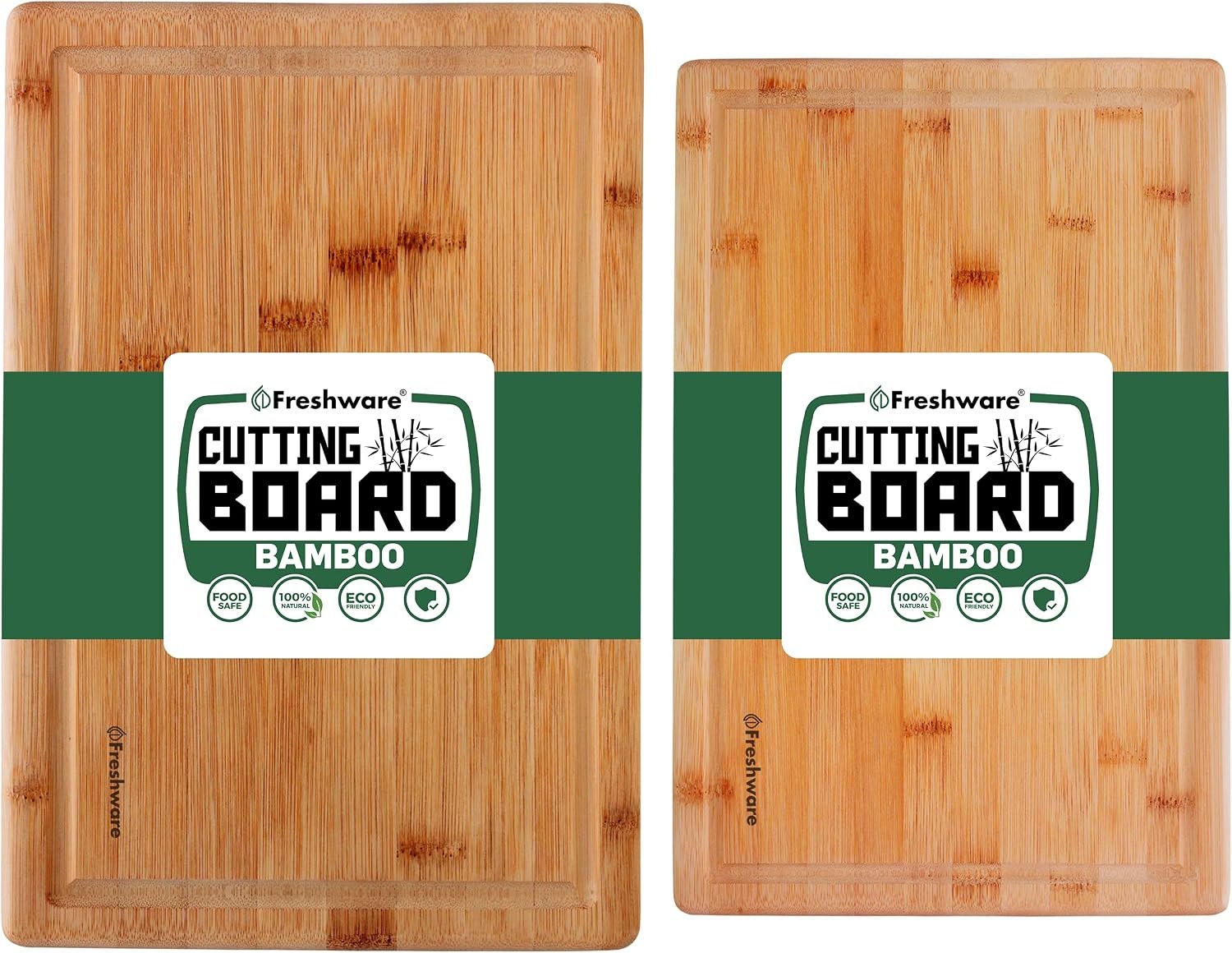Freshware Bamboo Cutting Boards, Set of 2