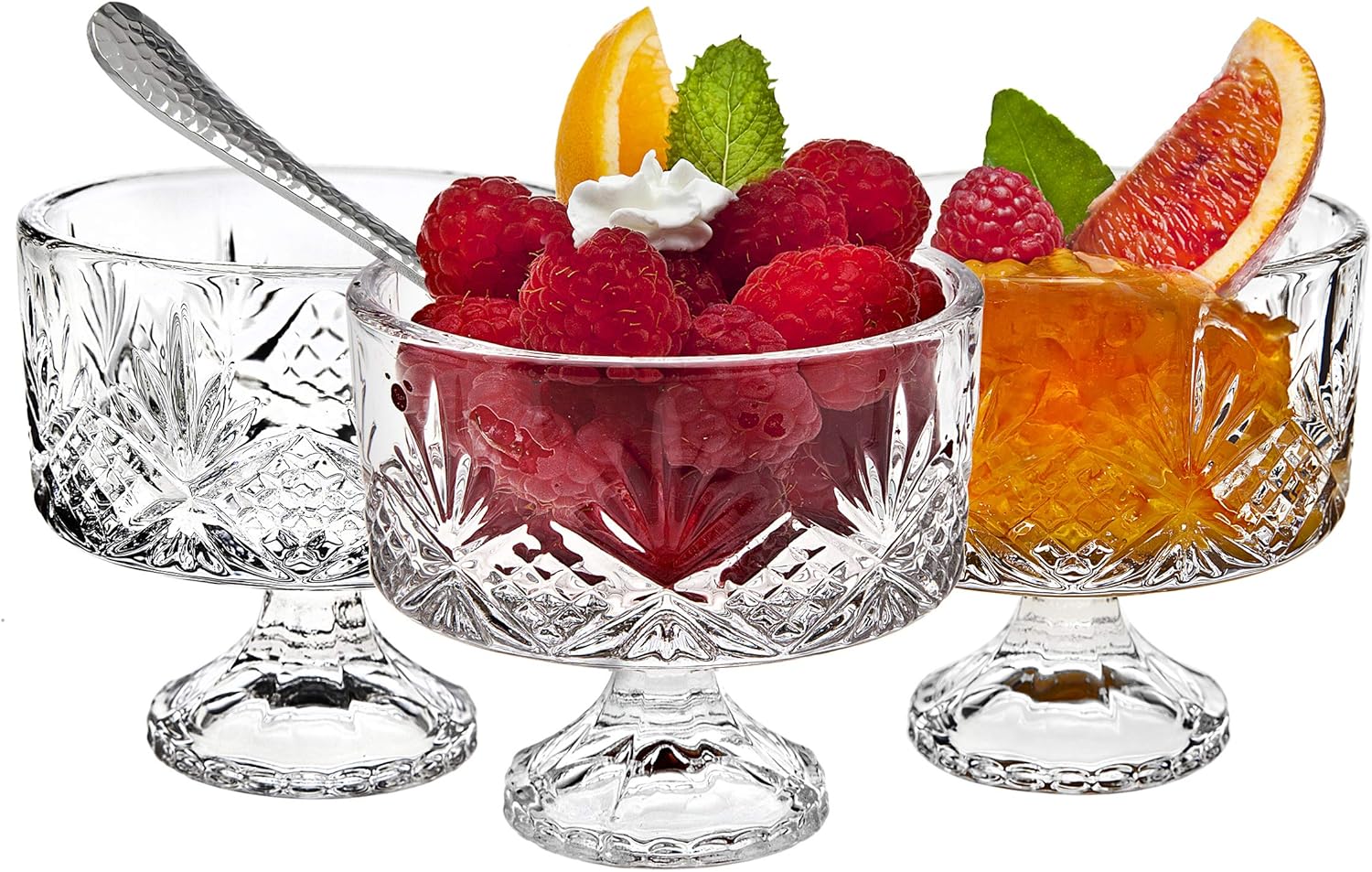 Godinger Dublin Glass Tasters / Trifle Cups, Clear, 16-Piece Set
