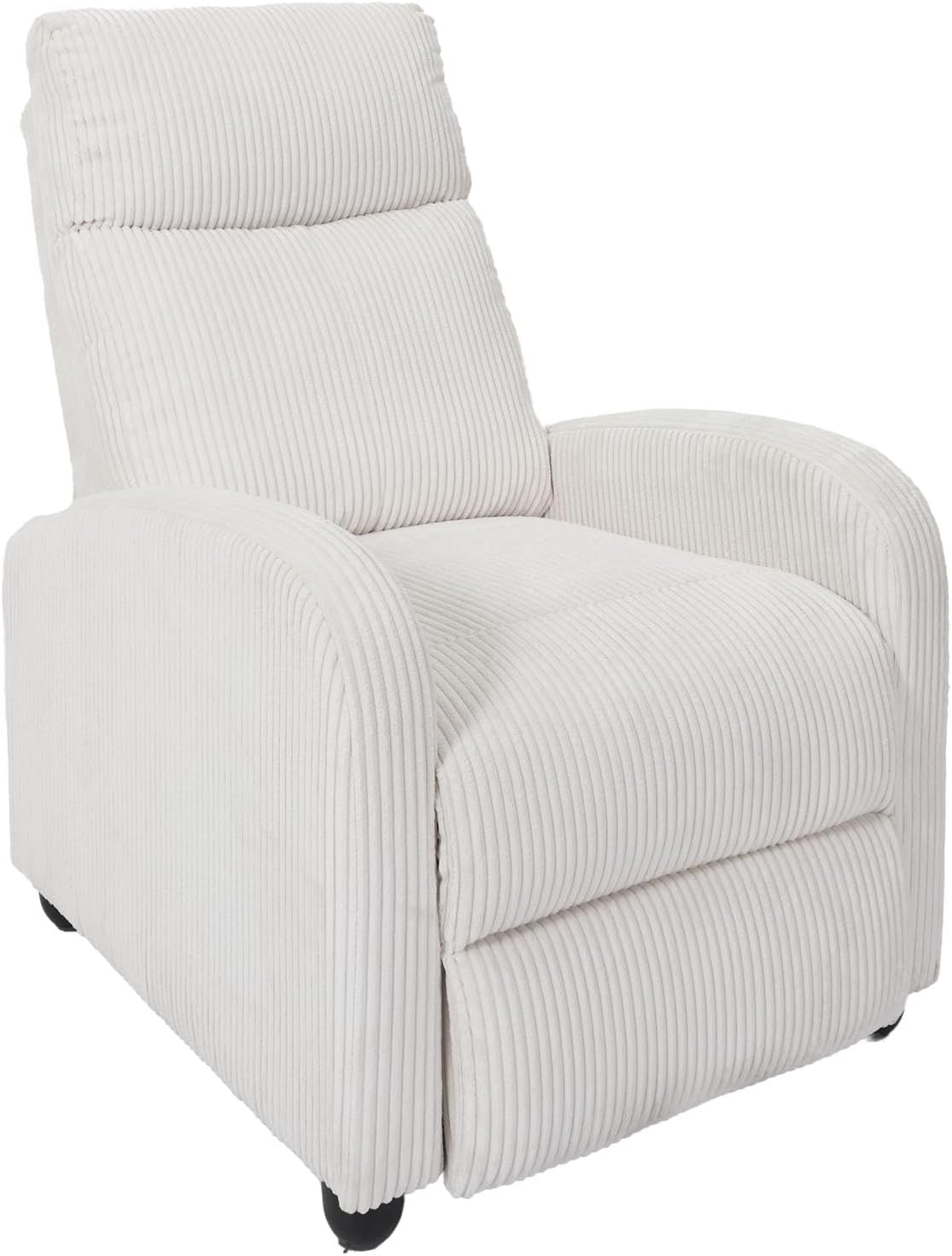 HOME DECO FACTORY HD0346 Ribbed Armchair, Beige, 3 Adjustable Positions