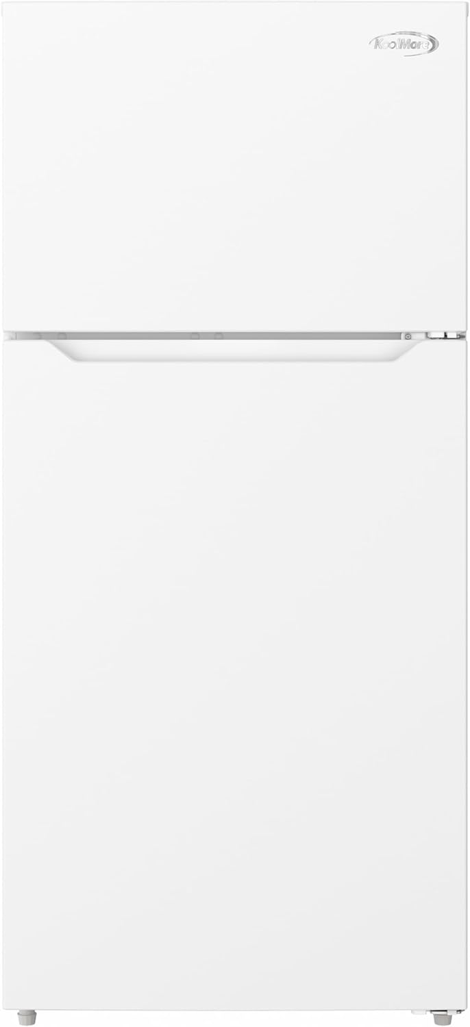 KoolMore 28 Inch 14 Cu Ft Top Freezer Refrigerator, White, Freestanding Full Size Fridge Freezer for Home…