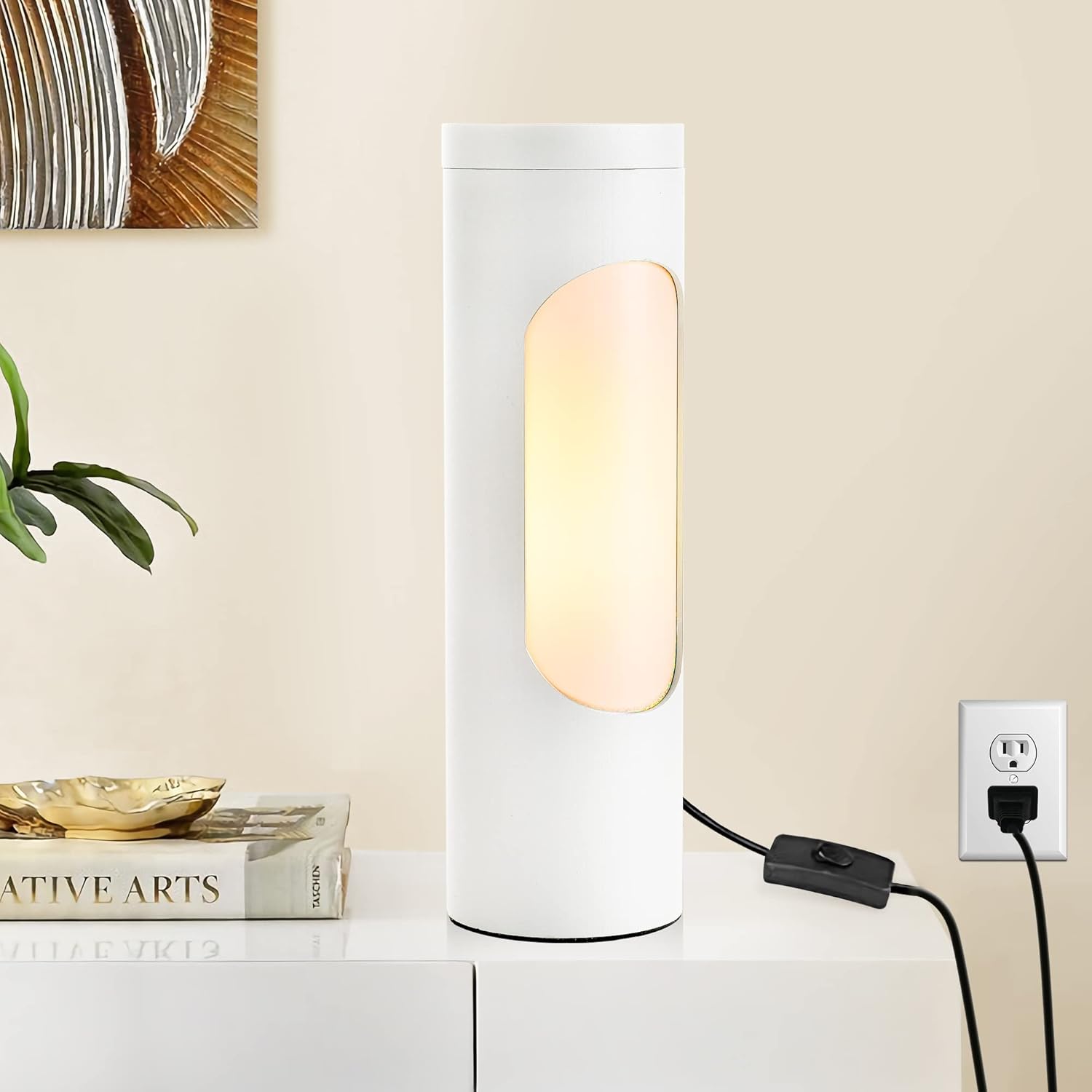 LEDIARY Kosher Lamp for Shabbos, White Table Lamps and Nightlight for Living Room Bedroom，T10 Bulb…