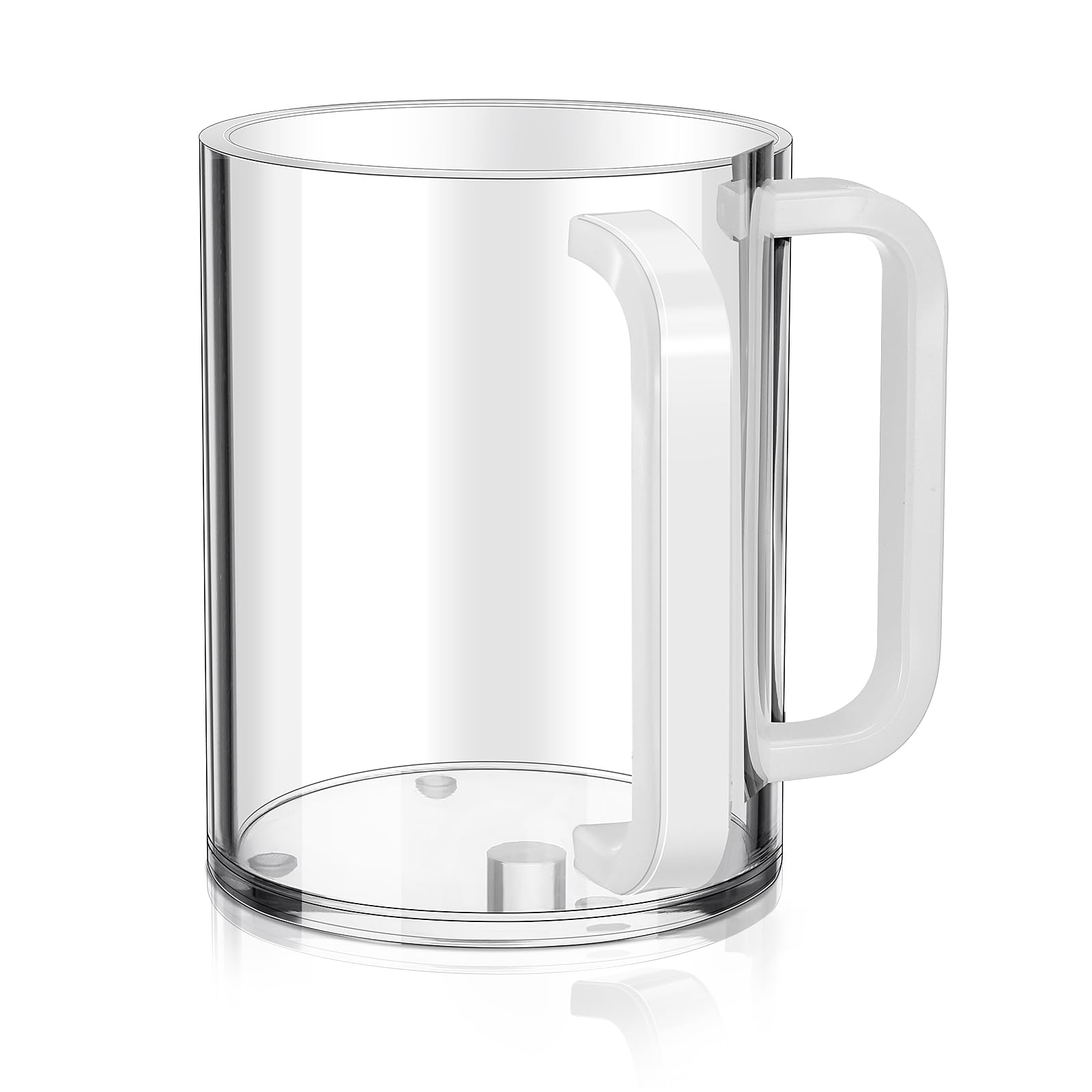 MAQUITA Judaica Hand Washing Cup with Dual Handles, 5" Acrylic Wash Cup for Jewish Ritual (White)
