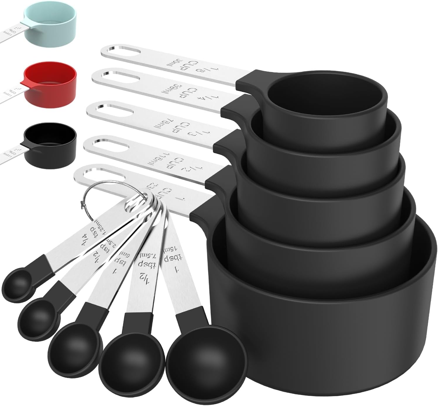TILUCK Measuring Cups & Spoons Set, Stackable Cups and Spoons, Nesting Measure Cups with Stainless Steel…