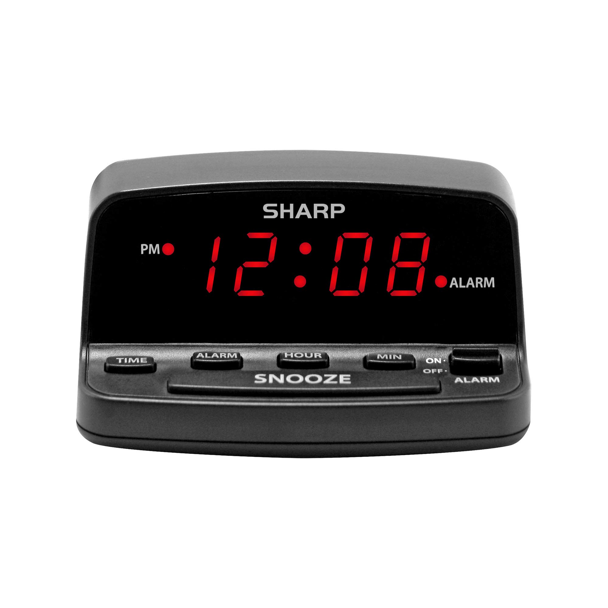 Sharp Digital Alarm Clock with Keyboard Style Controls, Battery Back-up, Easy to Use with Simple…