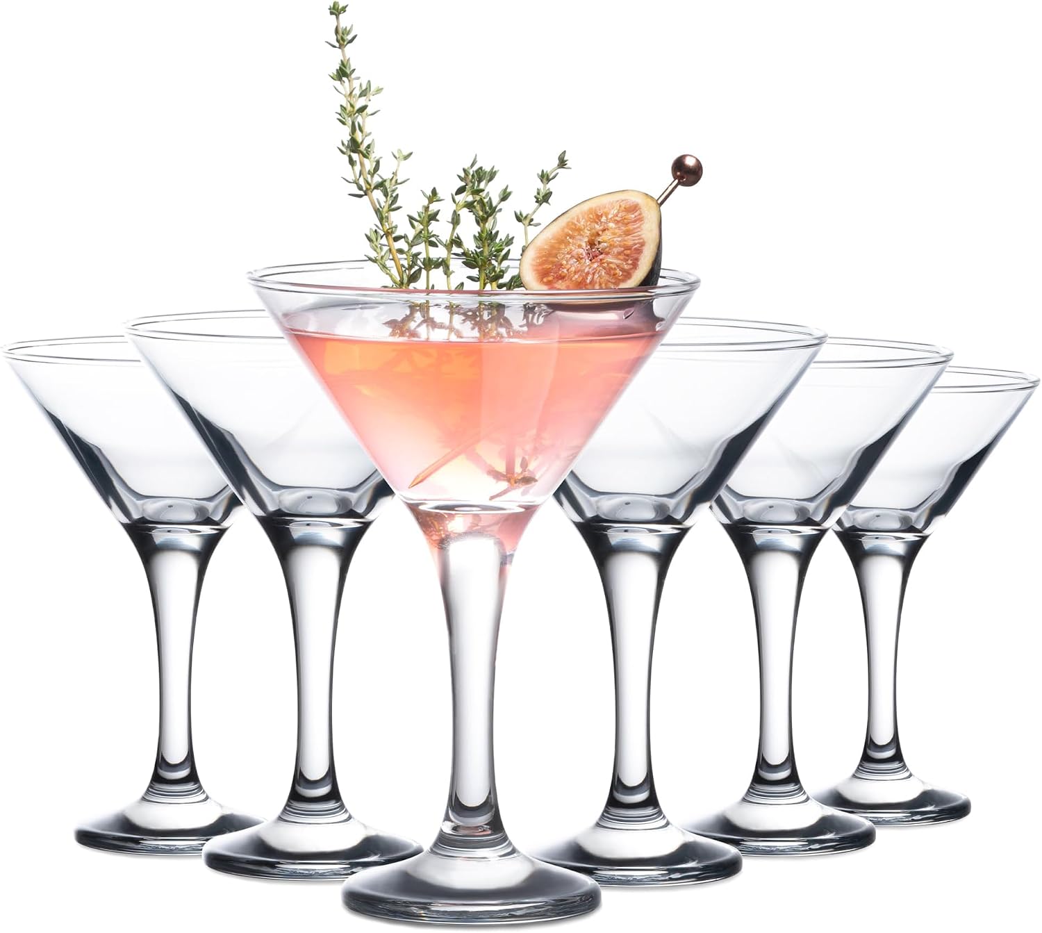 Vikko Martini Glasses, Set of 6, 5.2 oz Stemmed Cocktail Glasses