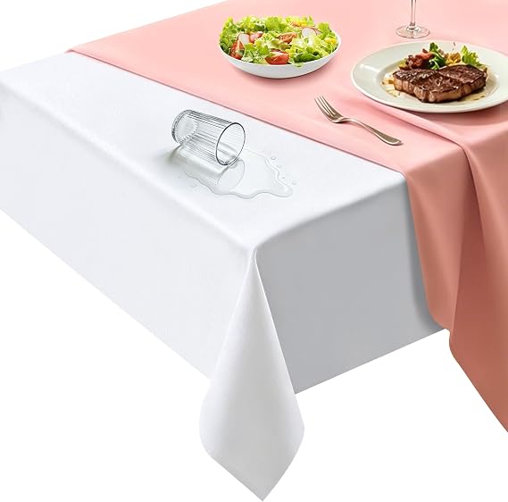 Vinyl Table Protector Pad with Flannel Backing, Heavy-Duty Waterproof Table Pad Under Tablecloth, Heat Resistant & Non-Slip, Cut to Fit for Dining Room Tables, 72 x 54 Inch Rectangular